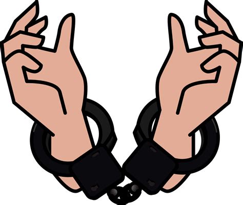 Handcuff Crime Hands Clipart Clipart Handcuffs On Hands Png