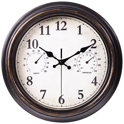 JoFomp Outdoor Clocks for Patio, Large 12 inch Outside Wall Clock ...