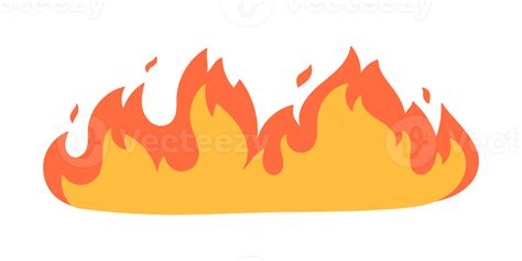 Cartoon Fire Effect A Yellow Bonfire Burns To Heat Png