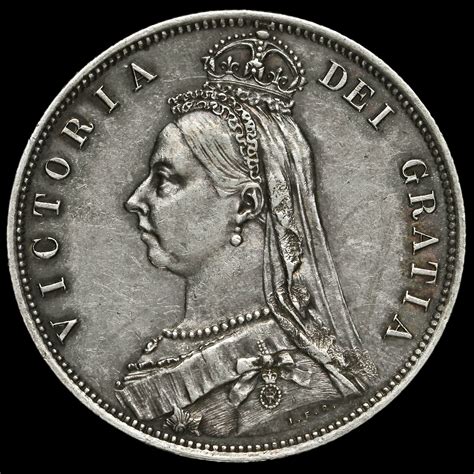 Queen Victoria Jubilee Head Silver Half Crown Gvf Aef