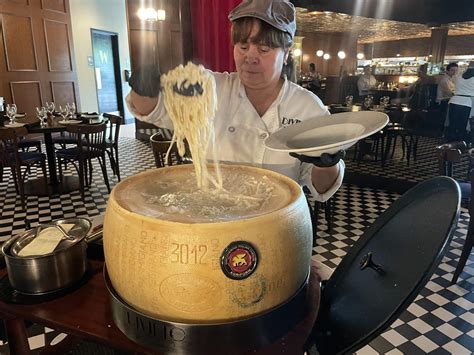 Ruota Di Parmigiana This Is Fettuccine Alfredo That Is Served Out Of