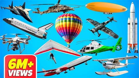 Types Of Air Vehicles Air Transportation Helicopter Airplane