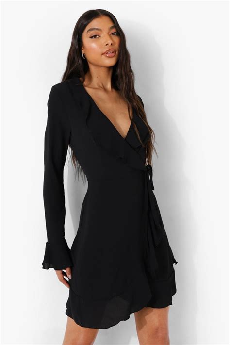 Tall Wrap Tea Dress Boohoo Uk