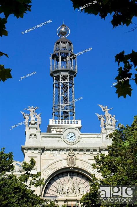 Palacio De Correo Post Office Building Valencia Spain Europe Stock