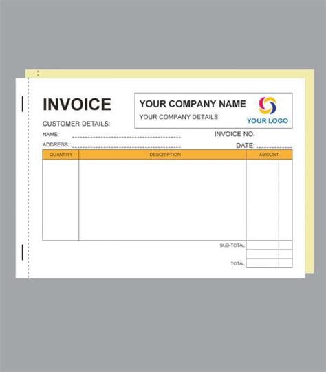 Custom Printed Invoice Book A4