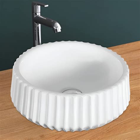 Plantex Platinium Ceramic Tabletop Round Wash Basin Countertop Bathroom