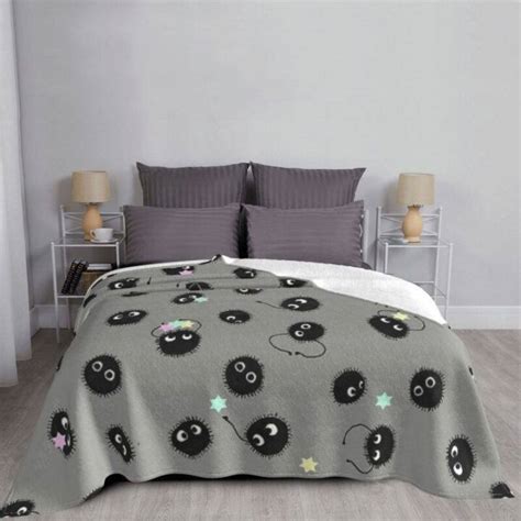 Cute Totoro Soot Sprites Studio Ghibli Blankets Warm Flannel Spirited