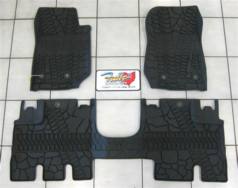 14 2018 Jeep Wrangler Jk Unlimited All Weather Rubber Slush Floor Mat Set Mopar Ebay