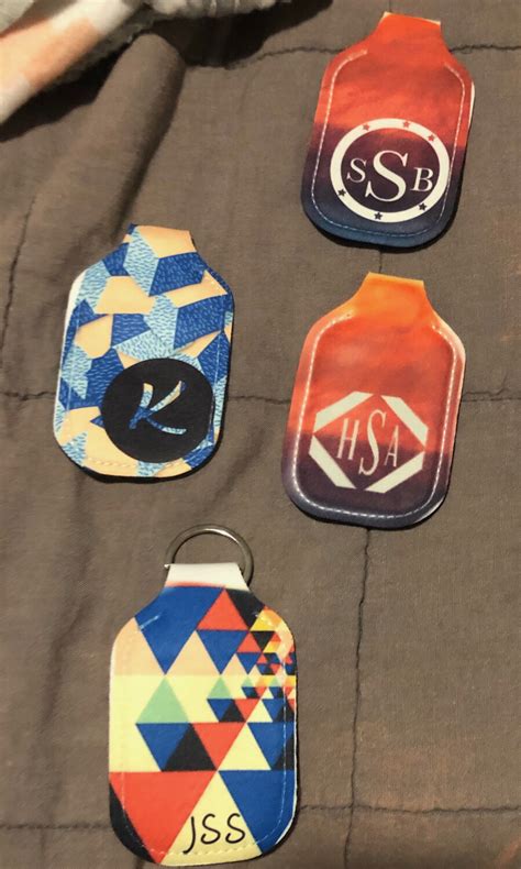 Personalized Initial Hand Sanitizer Holder Keychain