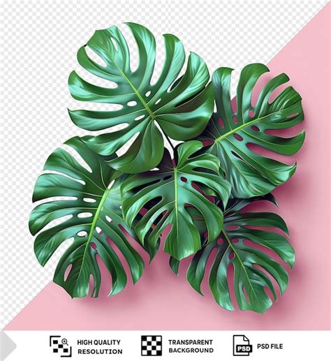 Premium Psd Psd Mosaic Pattern Monstera Leaves Isolated On