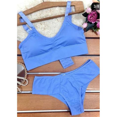 conjunto lingerie sutiã bojo removível calcinha confortável roupa