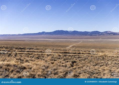 Wide Open Landscape Desert Scene with Valley and Mountains Stock Image ...