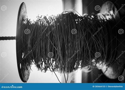 Silhouette Spool Of Thick Wire On A Spindle Stock Image Image Of