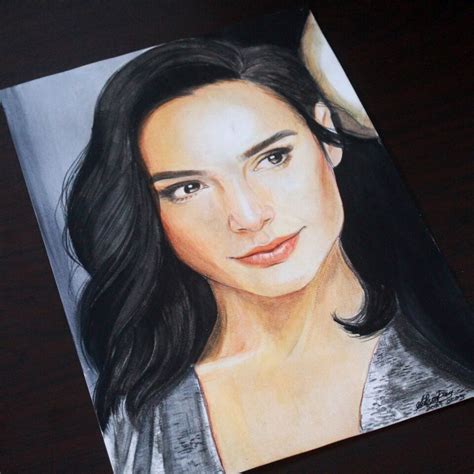 Gal Gadot Realistic Watercolor Portrait Hand Painting Fan Art Ebay