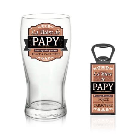 COFFRET VERRE BIERE La bière de papy décapsuleur ARTICLE