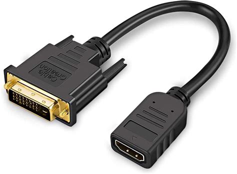 Cablecreation Hdmi Auf Dvi Kabel M Bidirektional Hdmi Buchse Auf