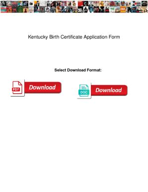 Fillable Online Kentucky Birth Certificate Application Form. Kentucky ...