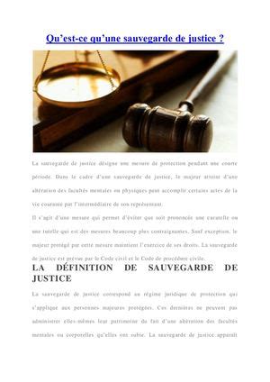 Calaméo C est quoi la définitino de la sauvegarde de justice