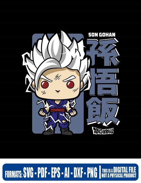 Funko Dragon Ball Son Gohan Pop Art Svg Cricut Eps Svg Pdf Png