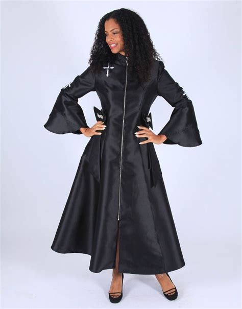 Diana Piece Bell Sleeve Clergy Robe Colors Black White Sizes