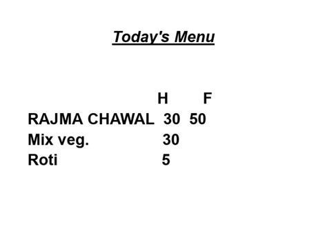 Today's Menu | PDF