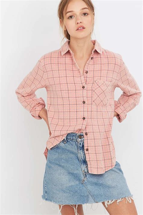 Bdg Girlfriend Pink Flannel Shirt T Shirt Diy Pink Flannel Shirt