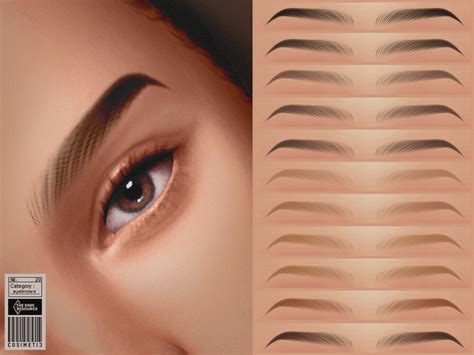 The Sims Resource Soft Angled Eyebrows No 29