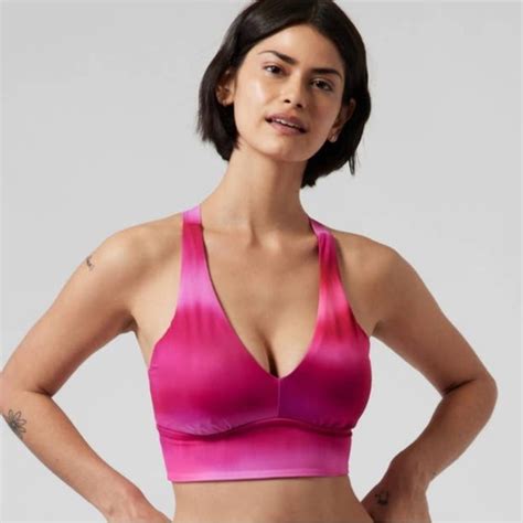 Athleta Swim Nwt Athleta Plunge Bikini Top Medium Surf Blur Fuchsia