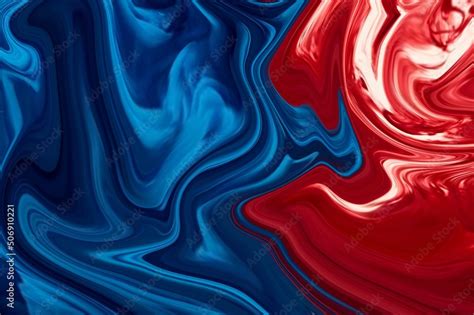 Red And Blue Fluid Wave Duotone Geometric Compositions With Gradient