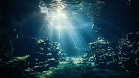 Dramatic underwater cave with beams of sunlight shining 29846949 Stock ...