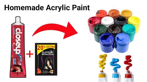 How To Make Acrylic Paint At Home How To Make Paint Colour At Home Diy Homemade Acrylic