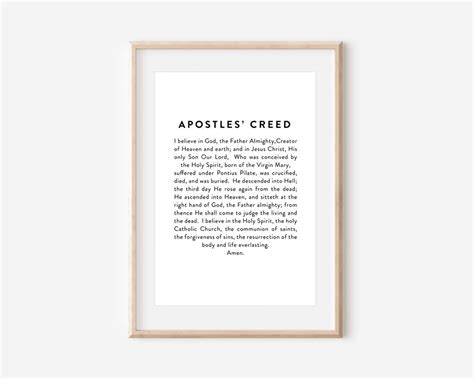 The Apostles Creed Prayer Printable Apostles Creed Digital Download, Bible Verse Sign, Catholic ...