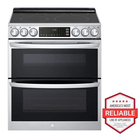 LG 7.3 cu. ft. Smart Double Oven Slide-In Electric Range with ProBake ...