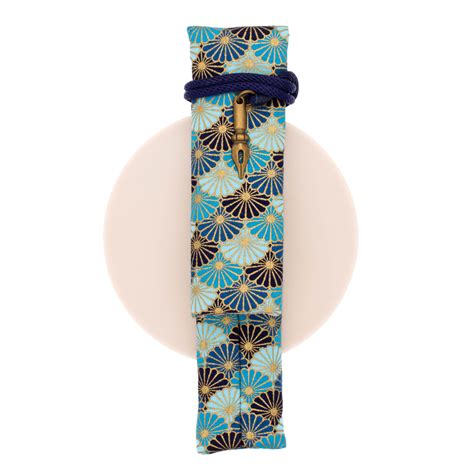 Kyoku Haku Kimono Pen Wrap For 1 Pen Qinghai Wave Blue