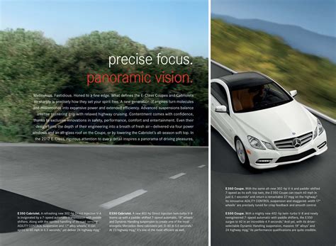 2012 Mercedes Benz E Class Coupe Convertible Brochure