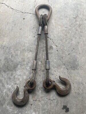 Lift All Crosby Cable Eye Sling Wire 1” Cable Rope 7 Ton Hooks Heavy Duty Ebay