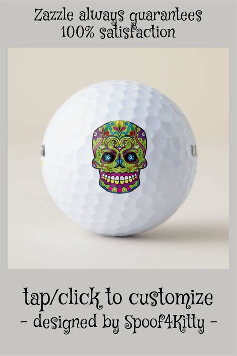 Day Of The Dead Green Skull Golf Balls Green Skull Dead Of The