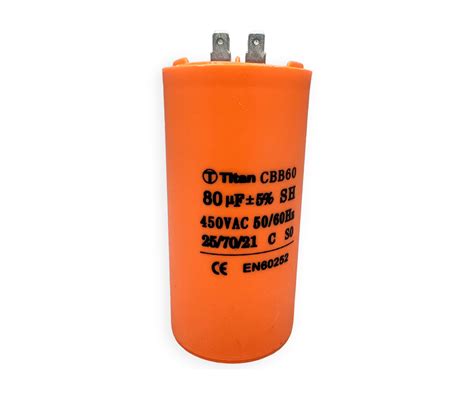 Конденcатор пусковой 80 мкФ/450; кп 80/450/50~/60x120/5/-25~70C/пл/4T ...