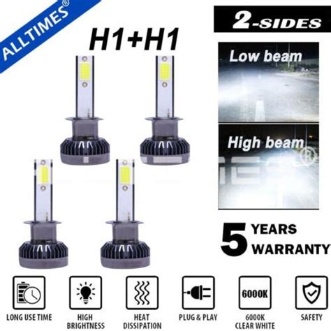 Alltimes X H Led Headlight Bulbs High Low Beam Fog Light K Super