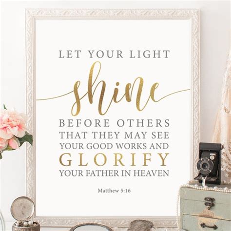 Let Your Light Shine Before Others Matthew 5 16 Bible Verse Etsy