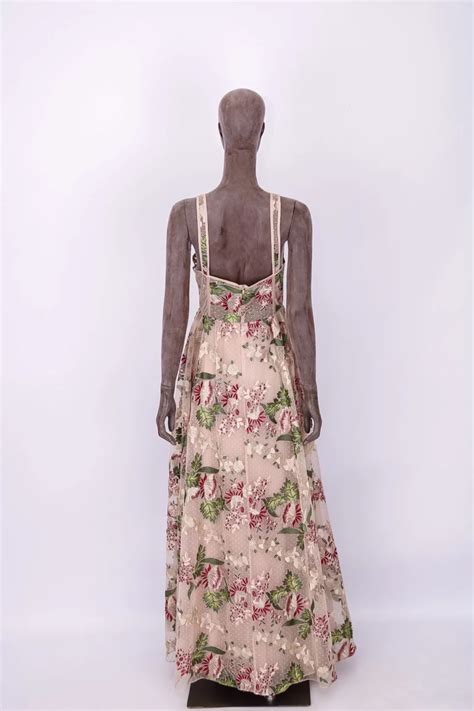 Vestido de Festa Patricia Bonaldi Corset em Tule Nude Flores Bordadas 42 Rehabita Brechó