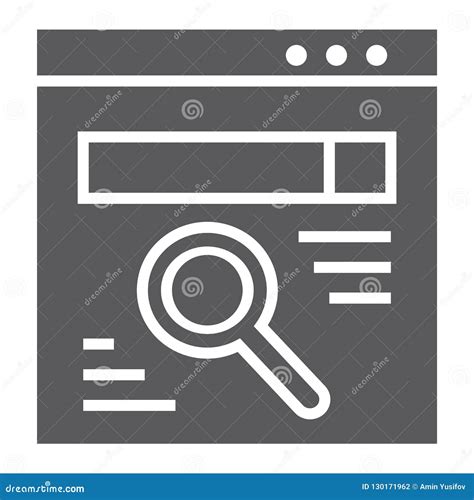 Browser Glyph Icon Webpage And Internet Search Sign Vector Graphics