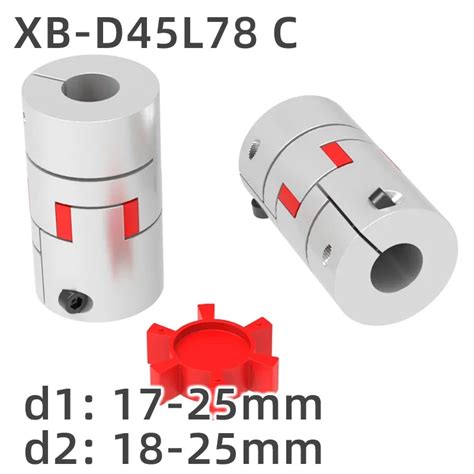 XB D45L78 C Three Jaws Coupler Aluminium Plum Flexible Shaft Coupling