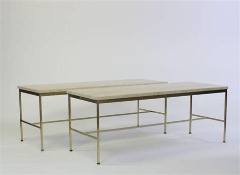 Travertine And Brass Cocktail Table By Paul McCobb At 1stDibs