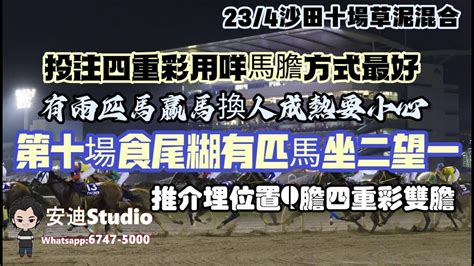 贏錢策略 投注四重彩用咩馬膽方式最好 23 4沙田十場泥草混合 有兩匹馬贏馬換人成熱要小心 第十場食尾糊有匹馬坐二望一 推介埋位置q膽四重彩雙膽 Youtube