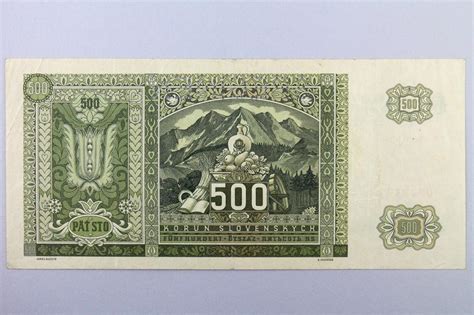 BANKOVKA SLOVENSKO 500 Ks 1941 4Ah SPECIMEN 30 velmi krásná Aukro