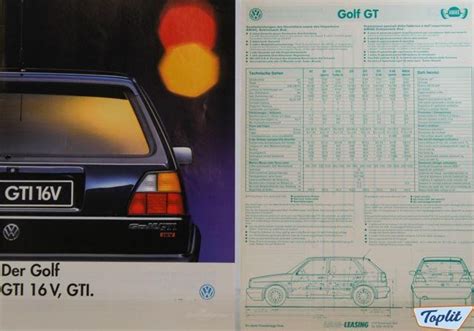 Neuwagen Prospekt Preisliste Vw Golf Ii Gti V Acheter