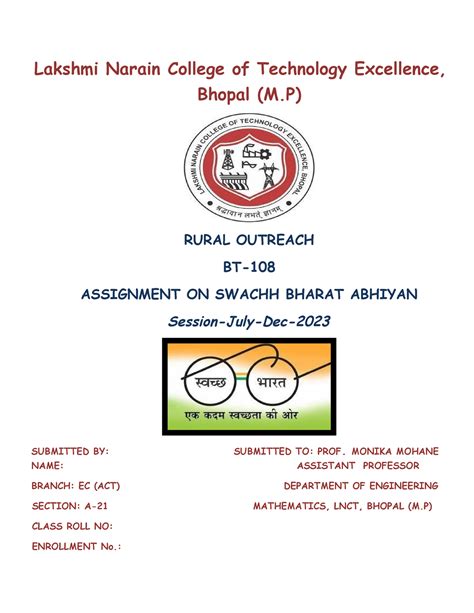 Ro Assigment Rural Outrich Lakshmi Narain College Of Technology