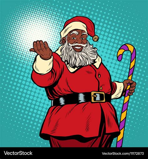 African American Black Santa Claus Royalty Free Vector Image