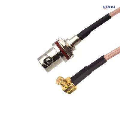 Rf Pigtail Mcx Male Plug Right Angle To Bnc Female Bulkhead Connector